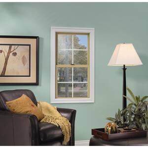 36.75 in. x 36.75 in. W-2500 Series Bronze Painted Clad Wood Right-Handed Casement Window with BetterVue Mesh Screen