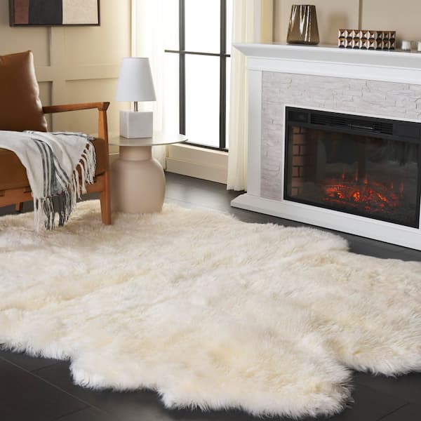 Sheep Skin 5 ft. x 8 ft. Natural Solid Color Area Rug