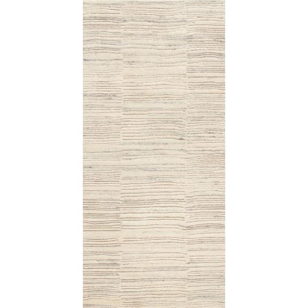 Avery Hand Tufted Wool Oatmeal 3 ft. x 8 ft. Indoor Runner Rug