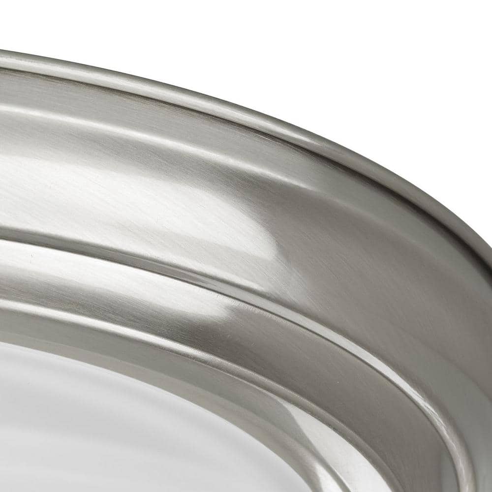 Brushed Nickel 15'' Dome Glass Flush Mount Ceiling Light