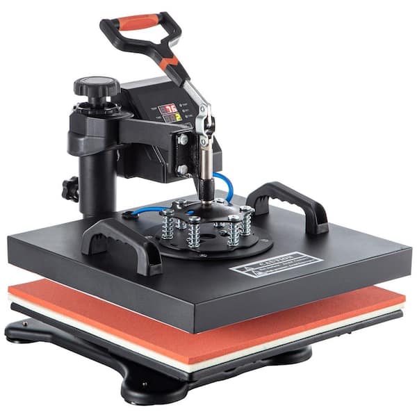 5 in 1 Heat Press Machine, 15 x 15 In. Dual LED Display for Sublimation, T-Shirts, Swing Away Design