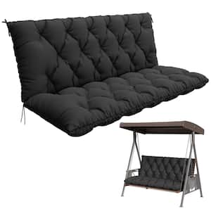 60 in. x 40 in. 2-3 Seater Patio Contoured Replacement Bench Cushion Outdoor Porch Swing Cushion Cushion Black