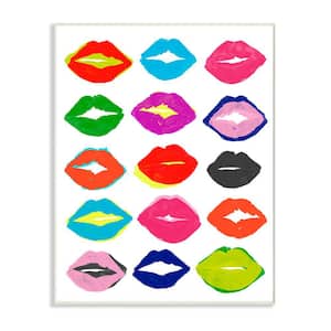 10 in. x 15 in. "Colorful Kiss Fashioner Pattern Painting" by June Erica Vess Wood Wall Art