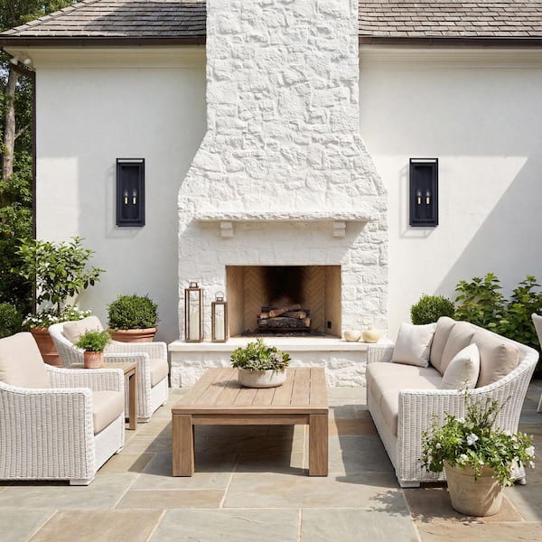 pasentel 2-Light 20 in. Large Matte Black Wall Lantern Outdoor