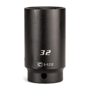 1/2 in. Drive 32 mm 6-Point Metric Deep Impact Socket