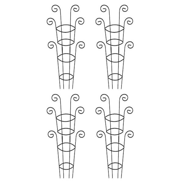 30 in. Tall Metal Plant Trellis for Climbing Indoor Plants Rustproof Sturdy Support for Vines 4-Pack