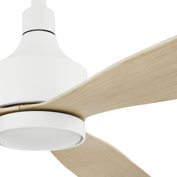Ryland 52 in. Smart Indoor/Outdoor Matte White Ceiling Fan with Adjustable White LED with Remote Powered by Hubspace