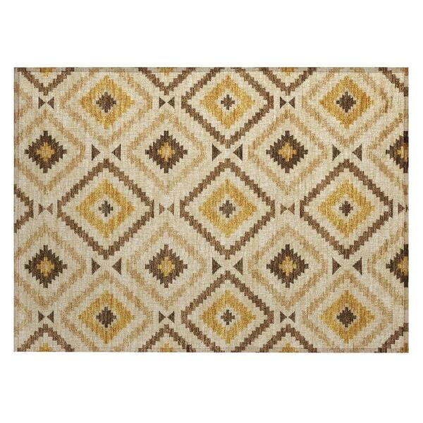 Chantille Machine Washable Indoor/Outdoor Abstract ACN3140 Gold 2 ft. x 3 ft. Accent Rug