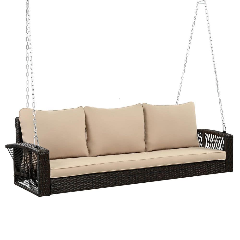 Garden Wicker Porch Swing with Brown Cushions price history on PriceWatchPro