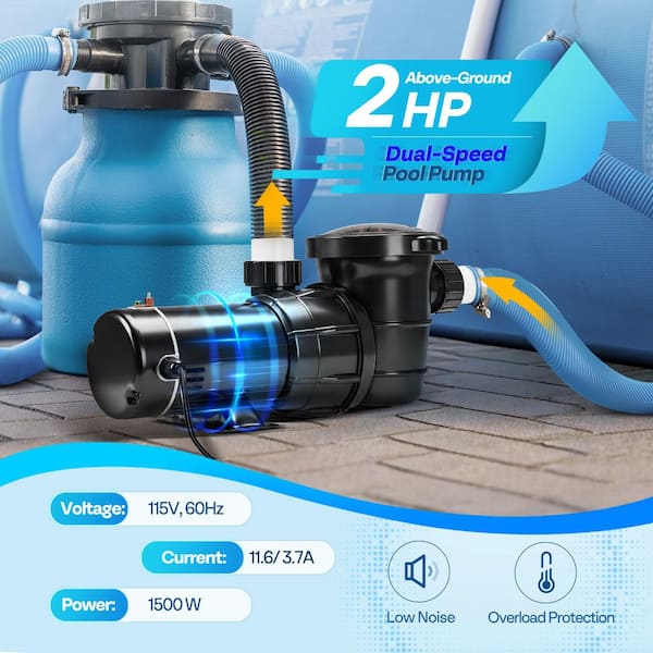 VIVOHOME 2.0 HP 115-Volt Self Primming Dual Speed Above Ground