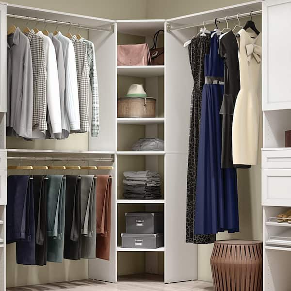 ClosetMaid Style+ Chocolate Hanging Wood Closet Corner System with (2) 16.97 in. W Towers, 2 Corner Shelves and 2 Corner Rods, Brown