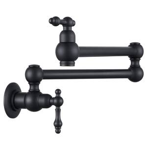 Wall Mounted Pot Filler with Lever Handle in Matte Black