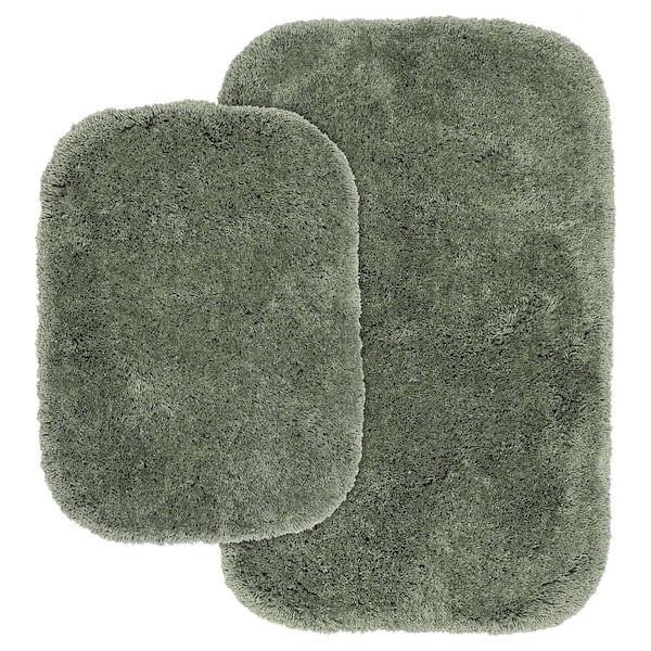 Garland Rug Finest Luxury Deep Fern 21 in. x 34 in. Washable Bathroom 2-Piece Rug Set