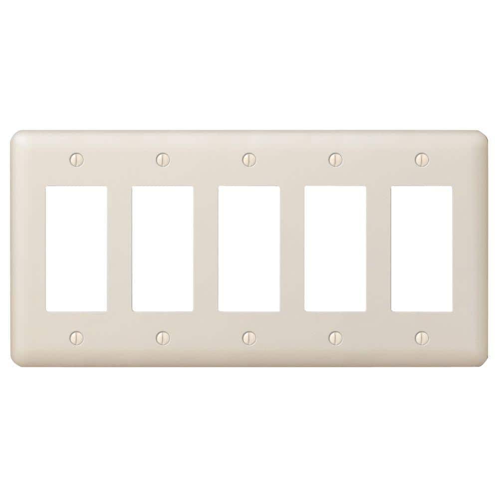 Declan 5 Gang Rocker Steel Wall Plate - Almond price history on PriceWatchPro