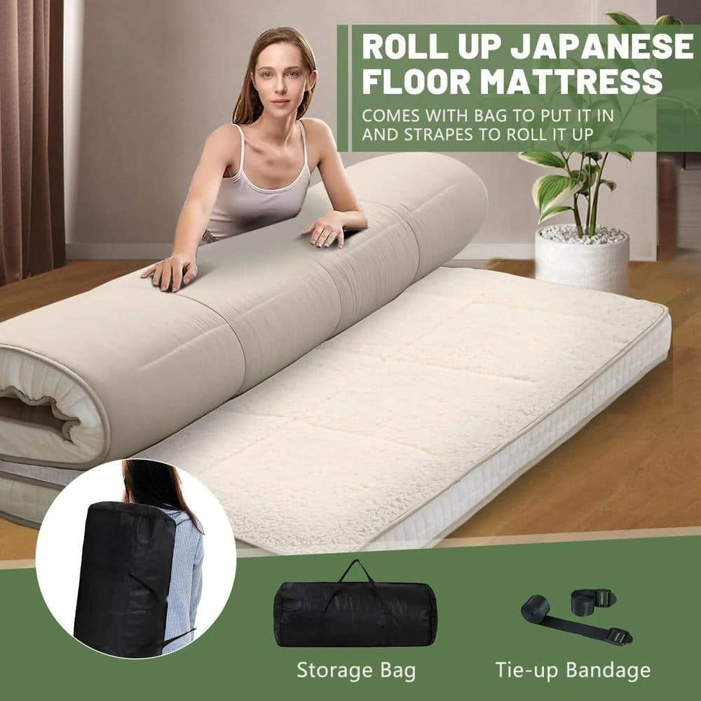 Japanese Futon Mattress - Comfortable Thicken Tatami Floor Mat Sleeping Pad  - Kids Play Mat Tatami Mattress for Lounger Guest Bed Camping