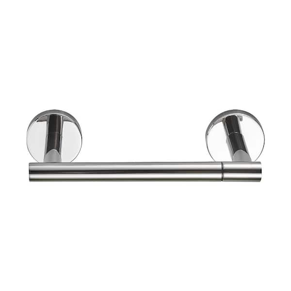 Zalerock Modern Wall Mount Double Post Pivoting Toilet Paper Holder Bath Hardware Accessory in Chrome