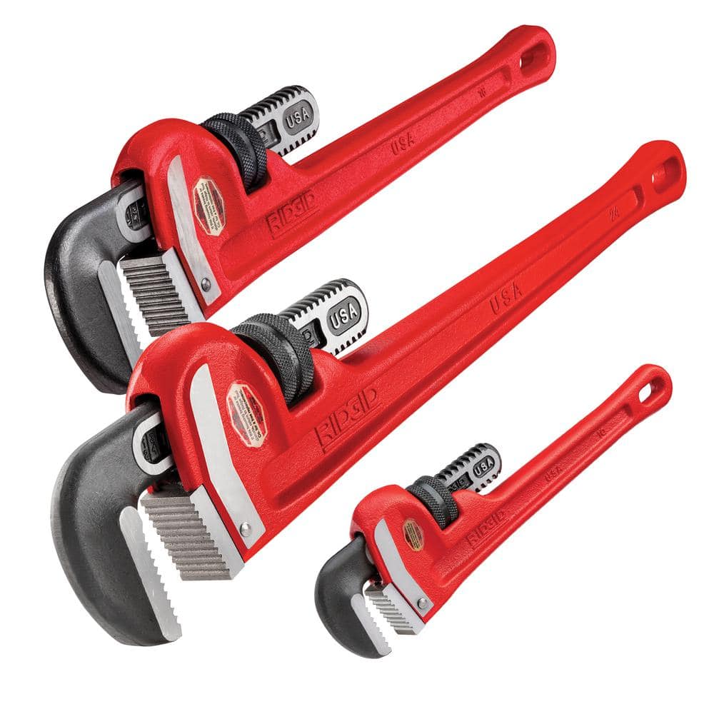 RIDGID 10 In 18 In 24 In Straight Pipe Wrench 3 Pc Set For Heavy   Ridgid Pipe Wrenches 59093 64 1000 