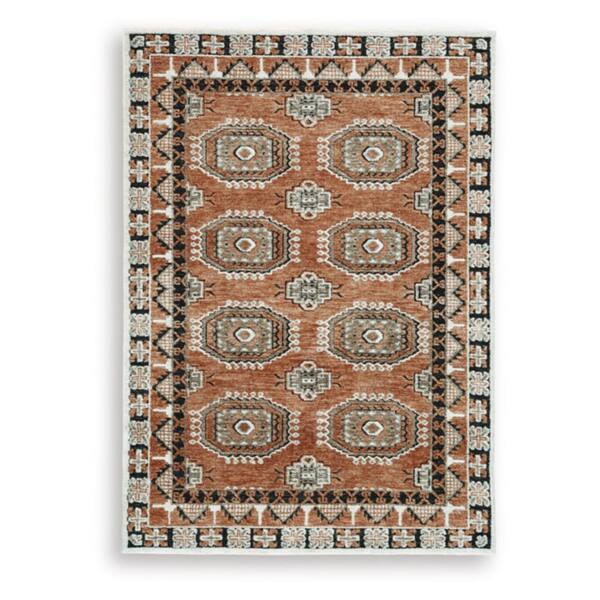 Qaabiz 5 ft. x  7 ft. Brown/Black Medallion Area Rug