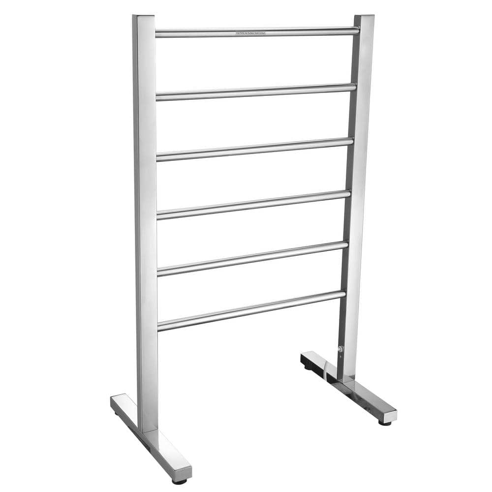 Riposte Series 6-Bar Stainless Steel Floor Mounted Electric Towel Warmer Ra