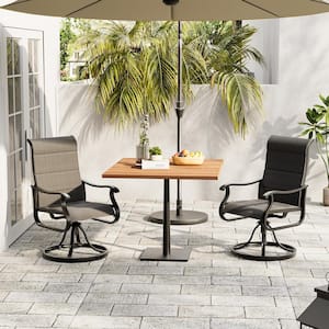 Outdoor Dining Armchairs with Cushion-Gentle Rocking Motion And 360° Swivel