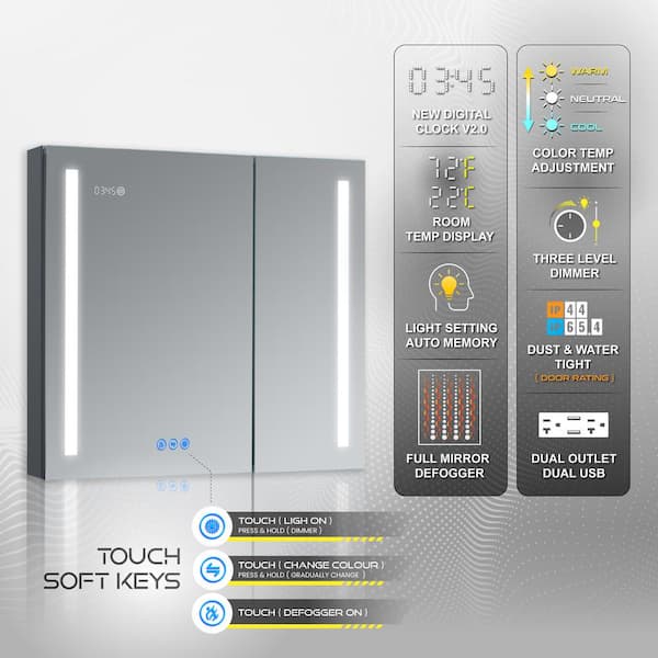 Icon 72″ X 30″ LED Bathroom Mirror w/ Dimmer & Defogger