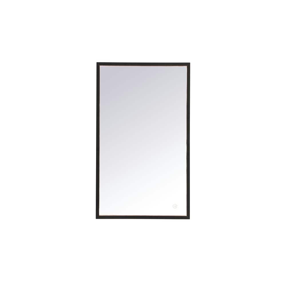 Timeless Home 18 in. W x 30 in. H Aluminum Black LED Mirror
