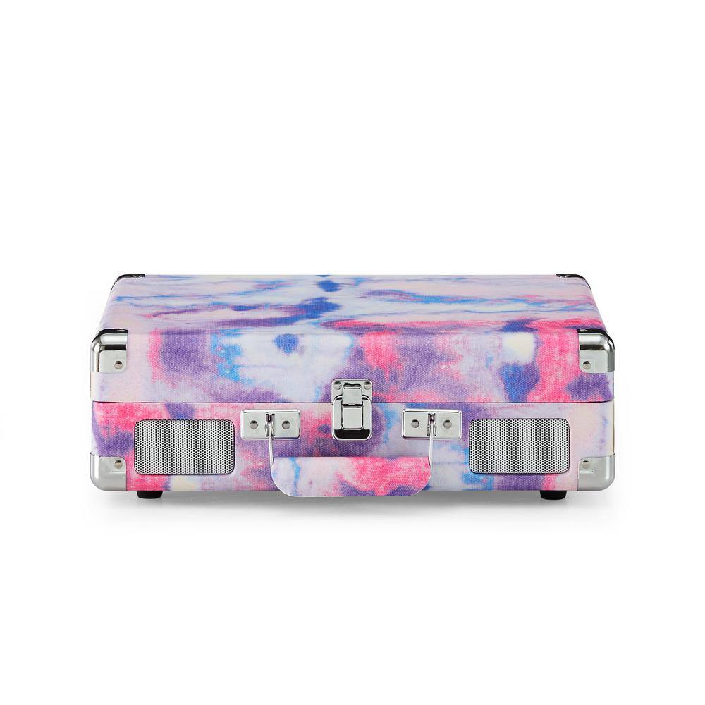 Tie-Dye Portable Bluetooth Vinyl Record Player with Built-In Speakers