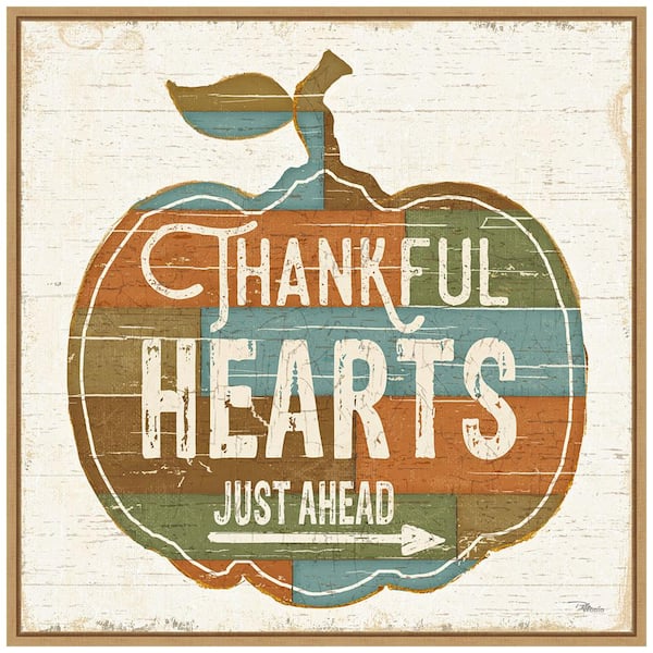 Amanti Art 22 in. Harvest Signs I Fall/Thanksgiving Framed Canvas Box Wall Art