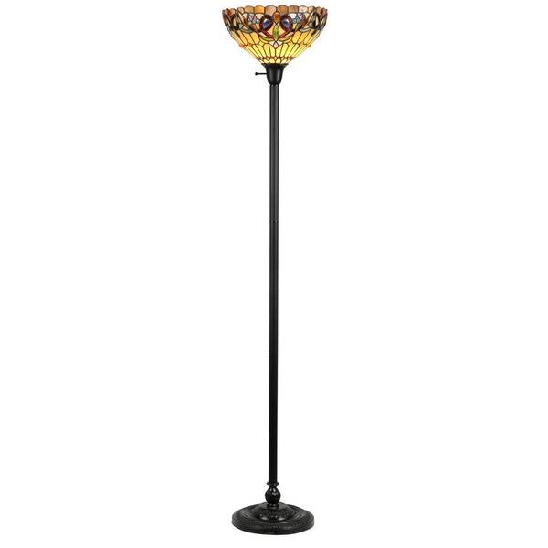 Chloe Lighting Serenity 70.3 in. Tiffany Style Victorian Torchiere Floor Lamp with 14 in. Shade