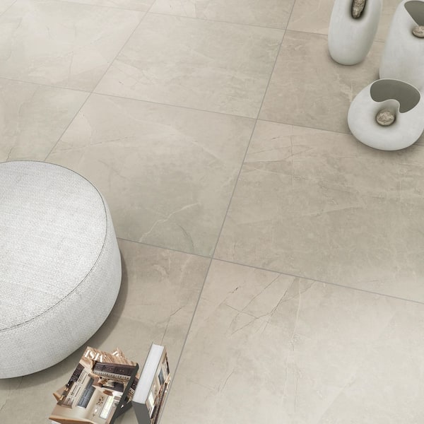 Madison Luna 24 in. x 24 in. Polished Porcelain Stone Look Floor and Wall Tile (16 sq. ft./Case)