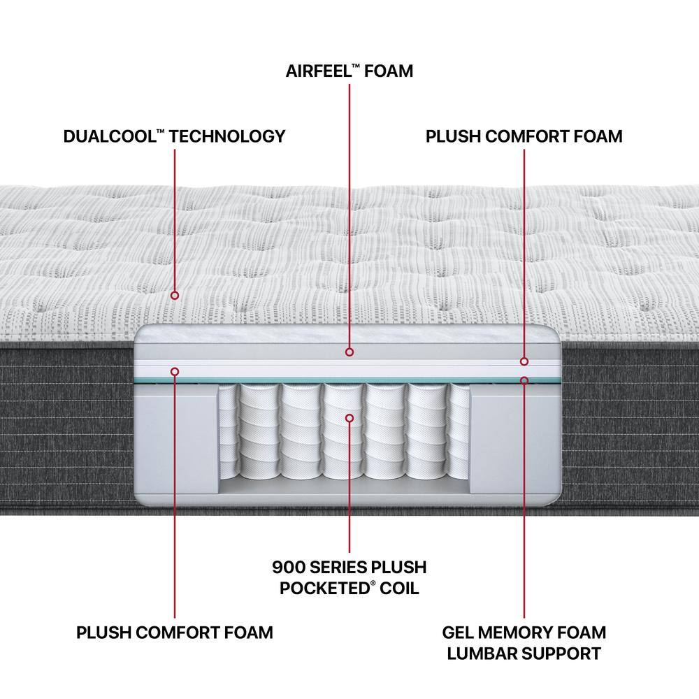 Contemporary Gray and White Gel Memory Foam California King Mattress