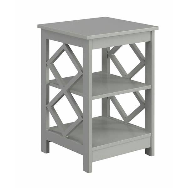 Convenience Concepts Diamond 15.75 in. Gray Square MDF End Table