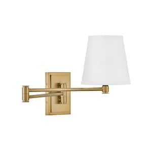 Beale 7.0 in. 1-Light Lacquered Brass Wall Sconce