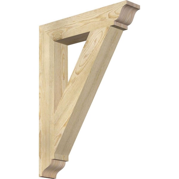 Ekena Millwork 4 in. x 30 in. x 22 in. Douglas Fir Traditional Rough Sawn Bracket
