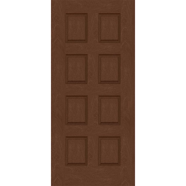 Steves & Sons Regency 42 in. x 96 in. Universal Handing 8-Panel Chestnut Stain Mahogany Fiberglass Front Door Slab