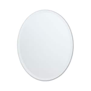 24 in. W x 36 in. H Frameless Copper-Free Oval Beveled Edge Bathroom Vanity Mirror