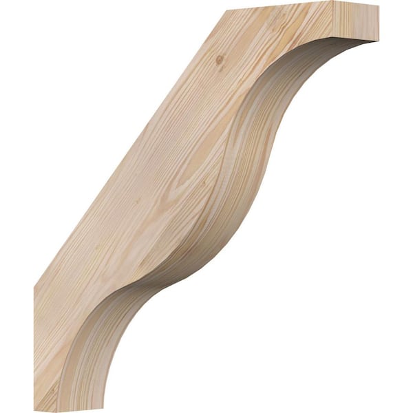 Ekena Millwork 3 1/2"W x 20"D x 20"H Funston Smooth Knee Brace, Douglas Fir