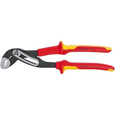 Heavy Duty Forged Steel 10 in. Alligator Pliers with 61 HRC Teeth and 1,000-Volt Insulation