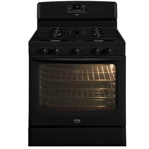 Maytag AquaLift 5.8 cu. ft. Gas Range with Self-Cleaning Convection Oven in Black-DISCONTINUED