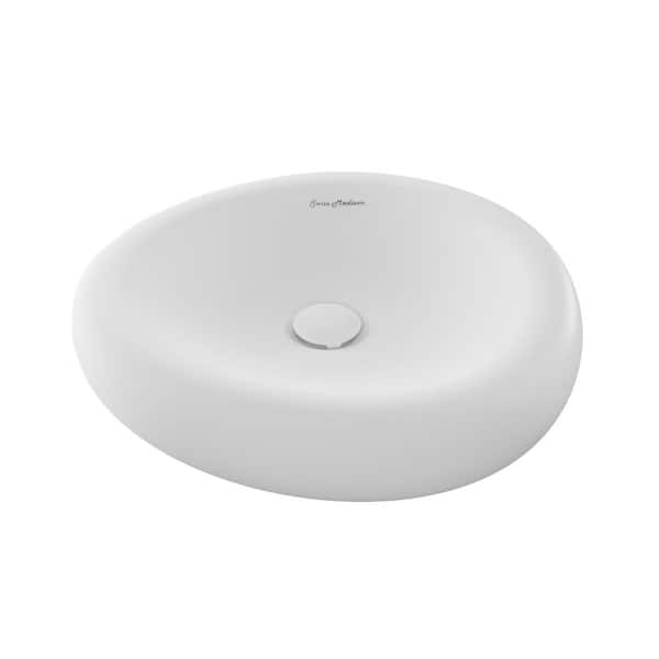Nanterre 16 in. Round Vessel Sink in Glossy White