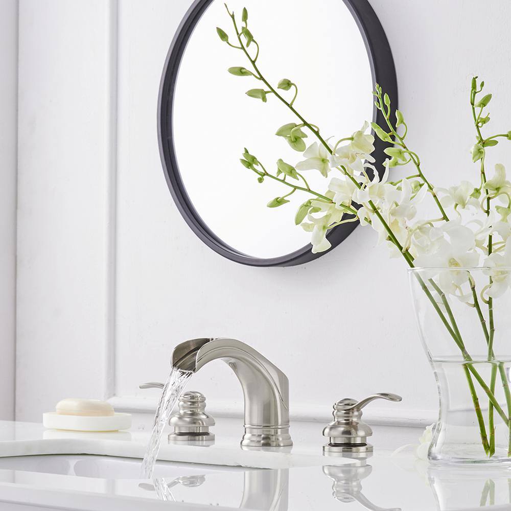 Brushed Nickel 8-Inch Waterfall Widespread 2-Handle Bathroom Faucet