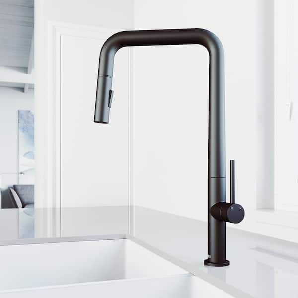 VIGO Parsons Single Handle Pull-Down Sprayer Kitchen Faucet in