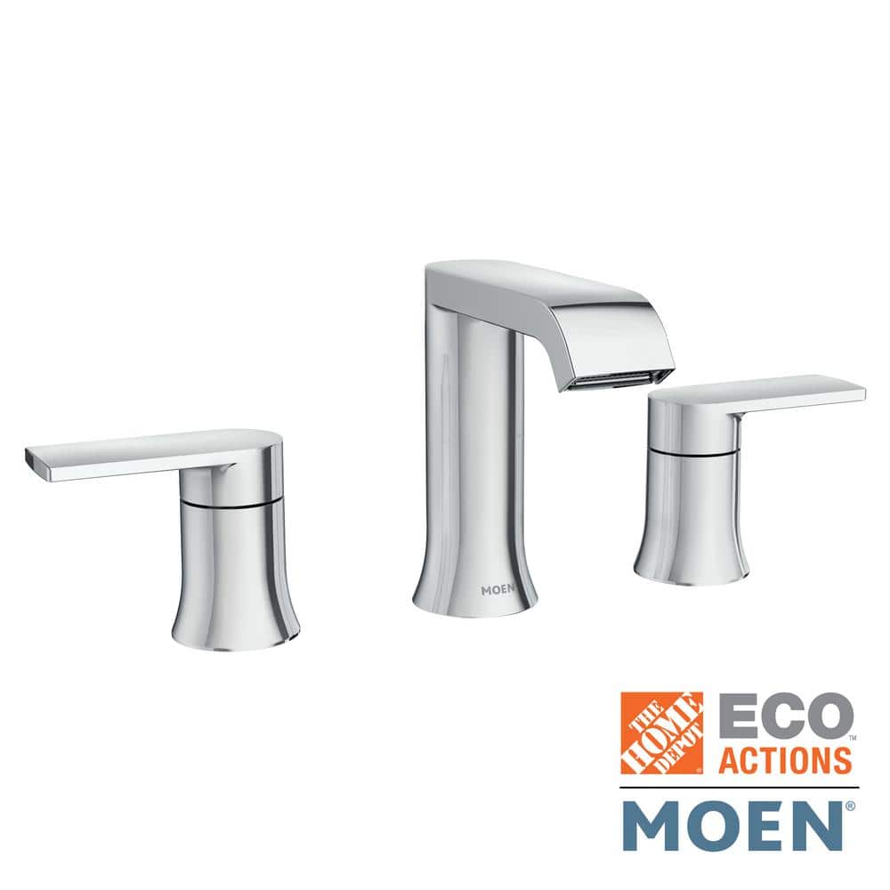 MOEN Genta in. Widespread 2-Handle Bathroom Faucet in Chrome(Valve  Included) 84763 The Home Depot