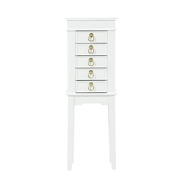 HIVES HONEY Kennedy White Jewelry Armoire 4294967 The Home Depot
