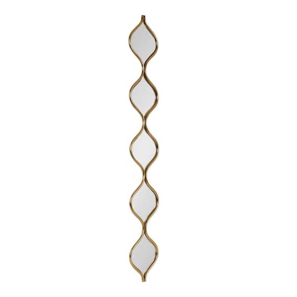 Loxi 6.12 in. W x 41.75 in. H Gold Irregular Glam Framed Decorative Wall Mirror