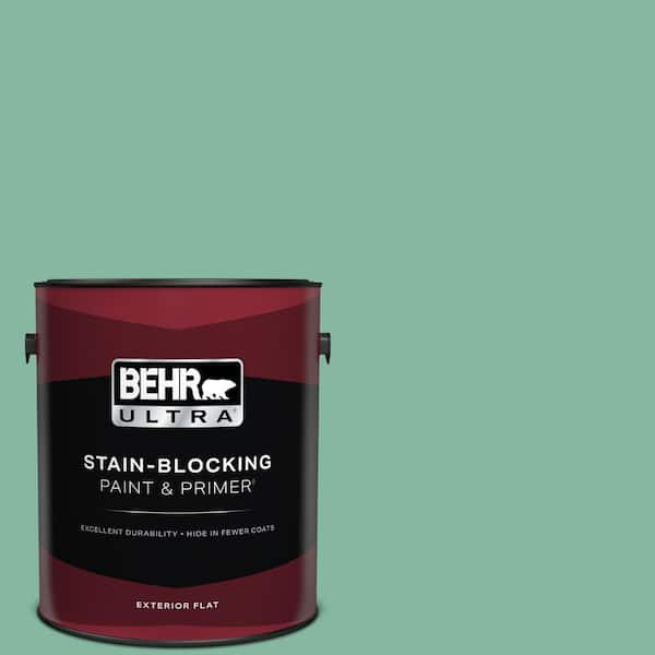 BEHR ULTRA 1 gal. #480D-4 Indian Ocean Flat Exterior Paint & Primer