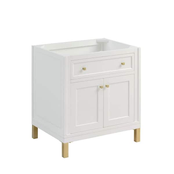 Chicago 29.9 in. W x 23.3 in. D x 32.6 in. H Single Bath Vanity Cabinet Without Top in Glossy White