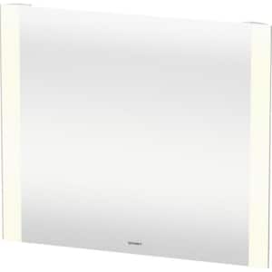 Light and Mirror 1.375 in. W x 27.5 in. H Rectangular Frameless Wall Mount Bathroom Vanity Mirror in White