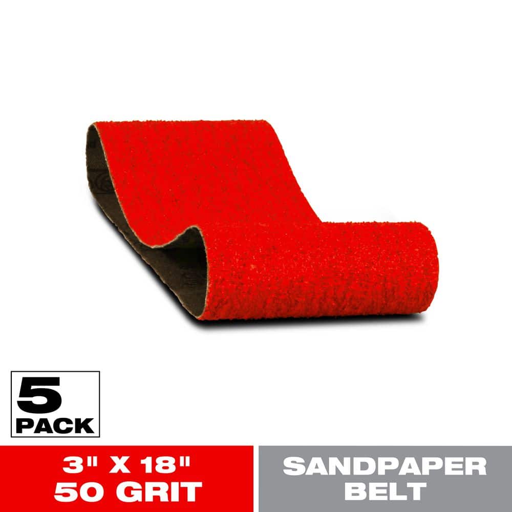 3 in. x 18 in. 50-Grit Sanding Belt (5-Pack) price history on PriceWatchPro