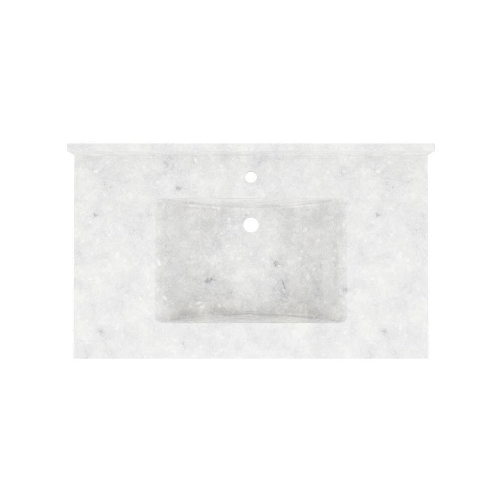 Ice Composite Stone 37'' Single Bathroom Vanity Top with Sink